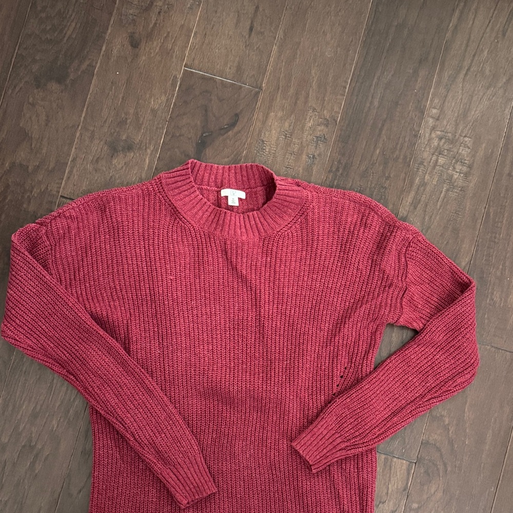 BP Red Ribbed Knit Sweater - Picture 3 of 3